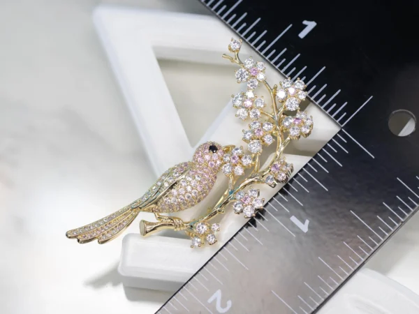 Cherry Blossom Bird Brooch