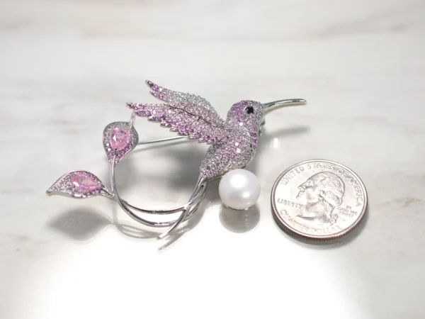 Hummingbird Brooch - Pink Variation