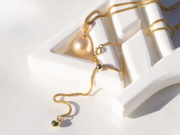 Golden South Sea Pearl (~12mm) & Diamond Statement Necklace