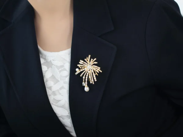 Natural Pearl Fireworks Brooch