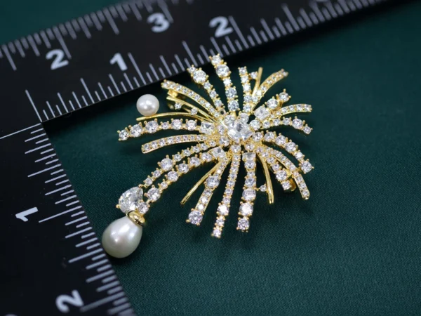 Natural Pearl Fireworks Brooch