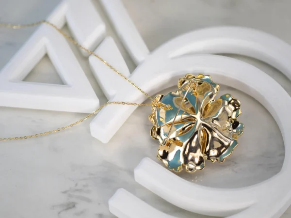 Golden Pearl Peony Statement Brooch