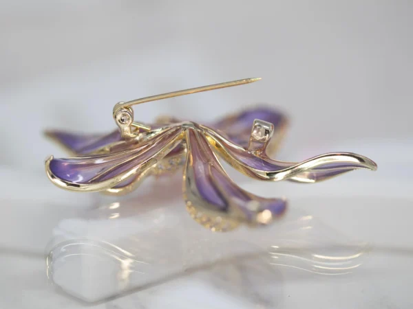 Bauhinia Orchid Lily Brooch