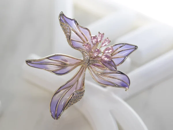 Bauhinia Orchid Lily Brooch