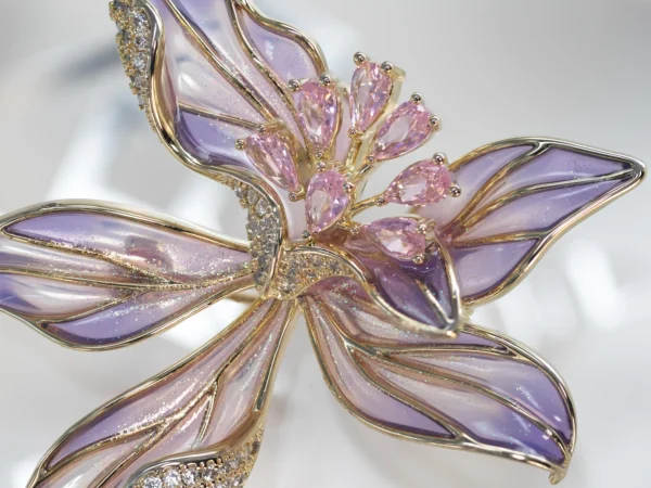 Bauhinia Orchid Lily Brooch