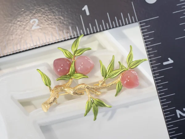 Longevity Peaches Brooch