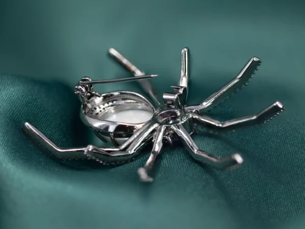 Amethyst Crystal Spider Brooch