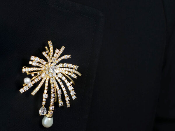 Natural Pearl Fireworks Brooch
